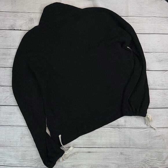 Miles by Madewell Women's Funnel Neck - Tie Sleeve Sweater Black Size Small - Picture 8 of 8